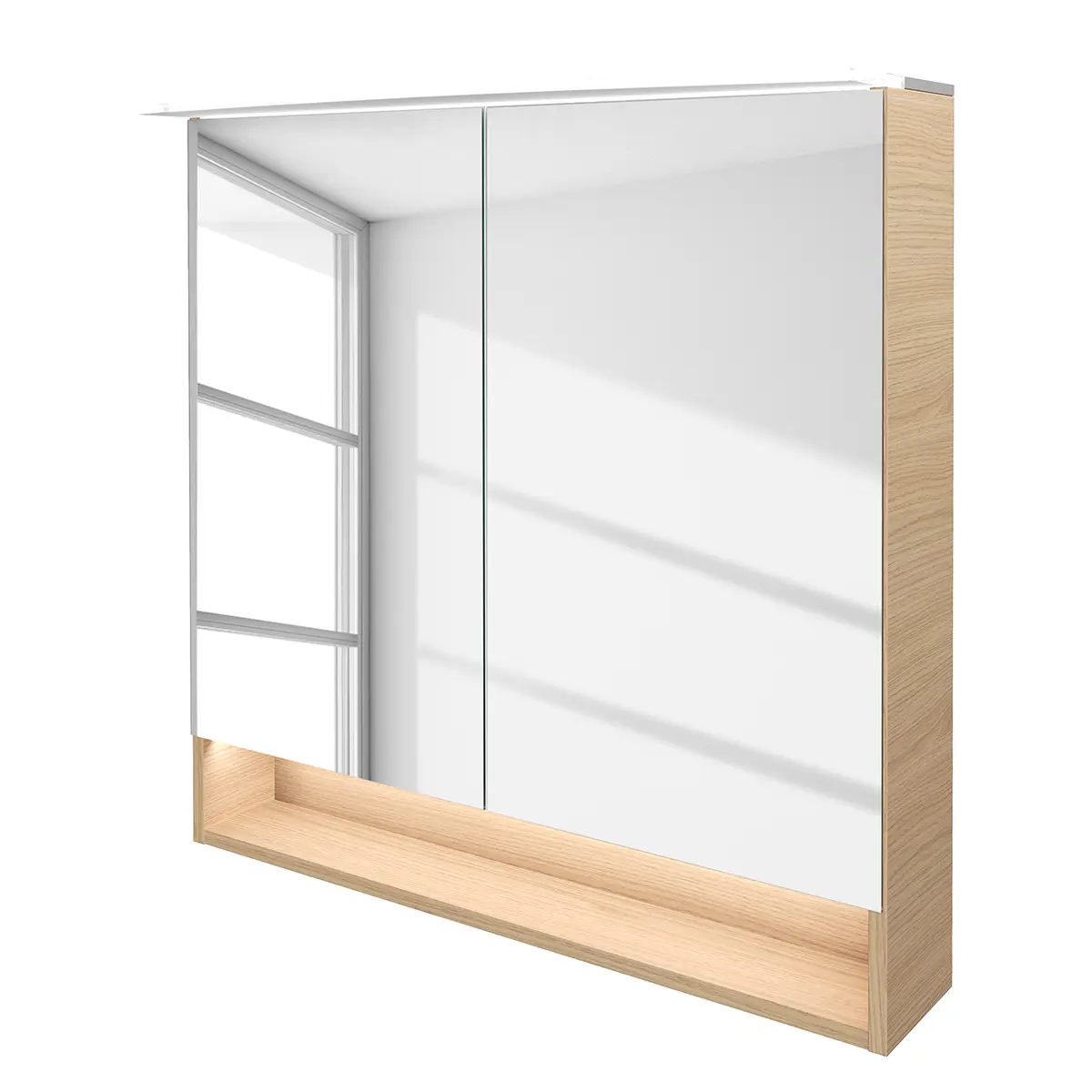 Spiegelschrank B.Style 80cm Beige/Eiche Hell Dekor | Beige