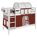 Etagenbett Stripes 90 x 200cm Weiß/Braun | Weiß
