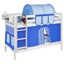 Etagenbett Stripes 90 x 190cm Weiß/Blau | Weiß
