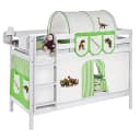 Etagenbett Dinos 90 x 190cm Weiß/Hellgrün | Weiß