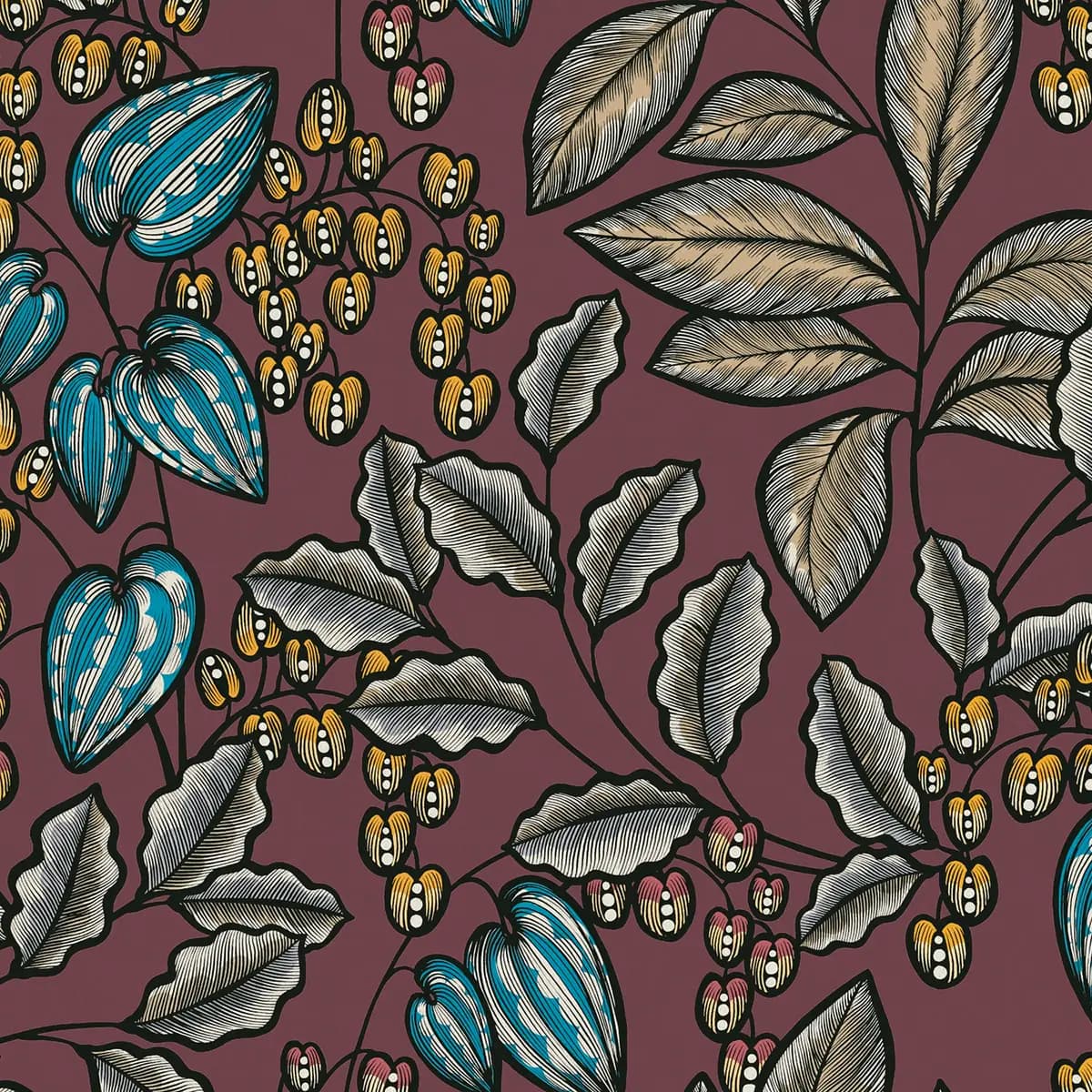Vliestapete I 53 x 1005cm Bordeaux | Rot