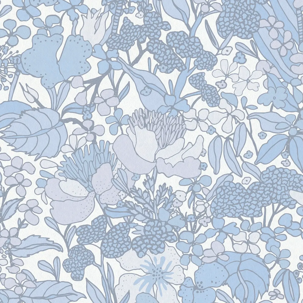 Vliestapete Dschungel I 53 x 1005cm Grau | Grau