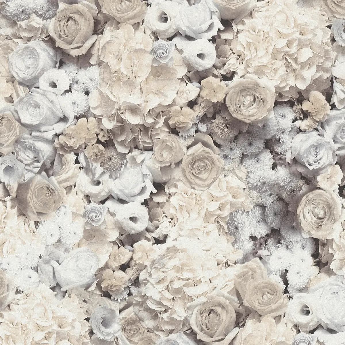Vliestapete Blumen Grau | Grau
