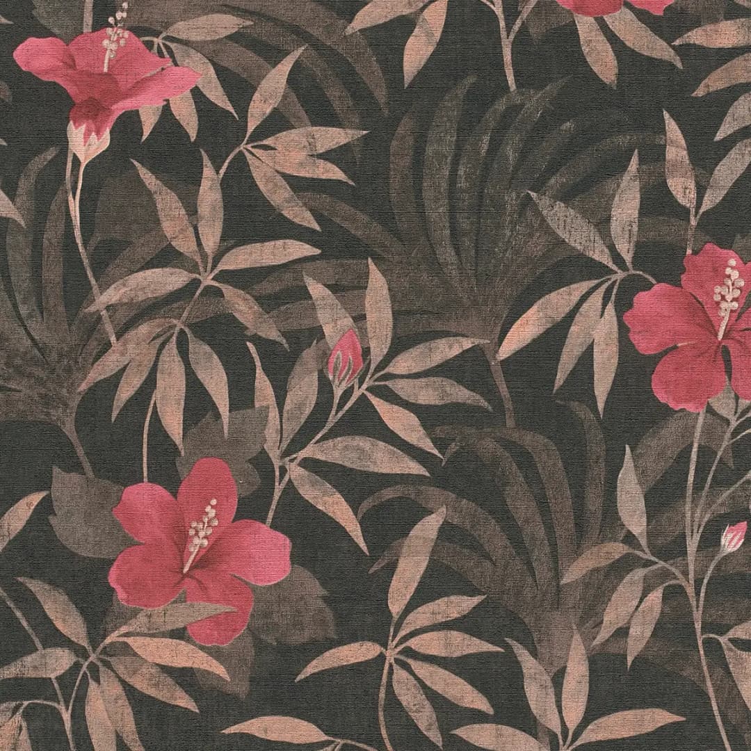 Vliestapete Blumen | Rot