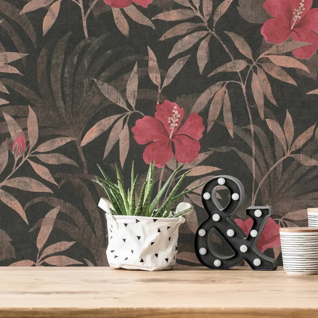 Vliestapete Blumen | Rot