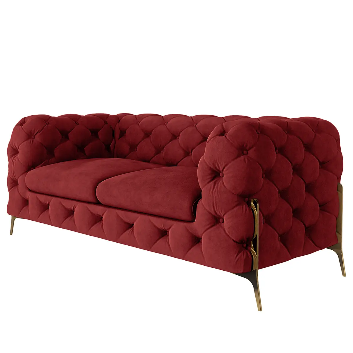 Sofa II 2-Sitzer Rot Samt Ravi | Rot