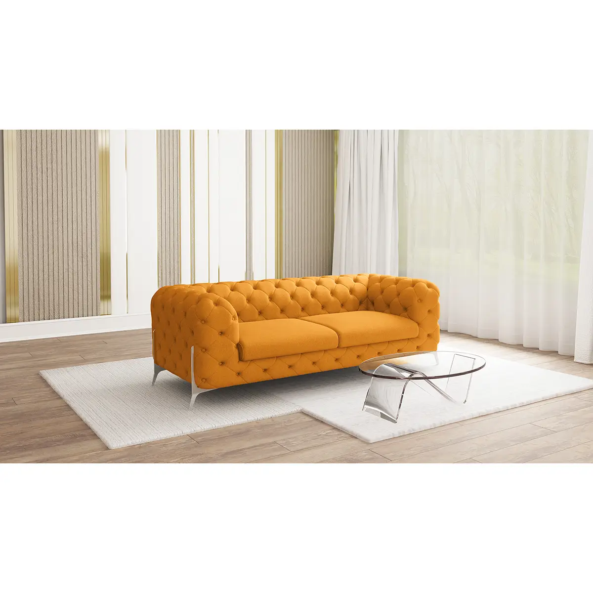 Sofa II 2,5-Sitzer Gelb Microfaser Enza | Gelb