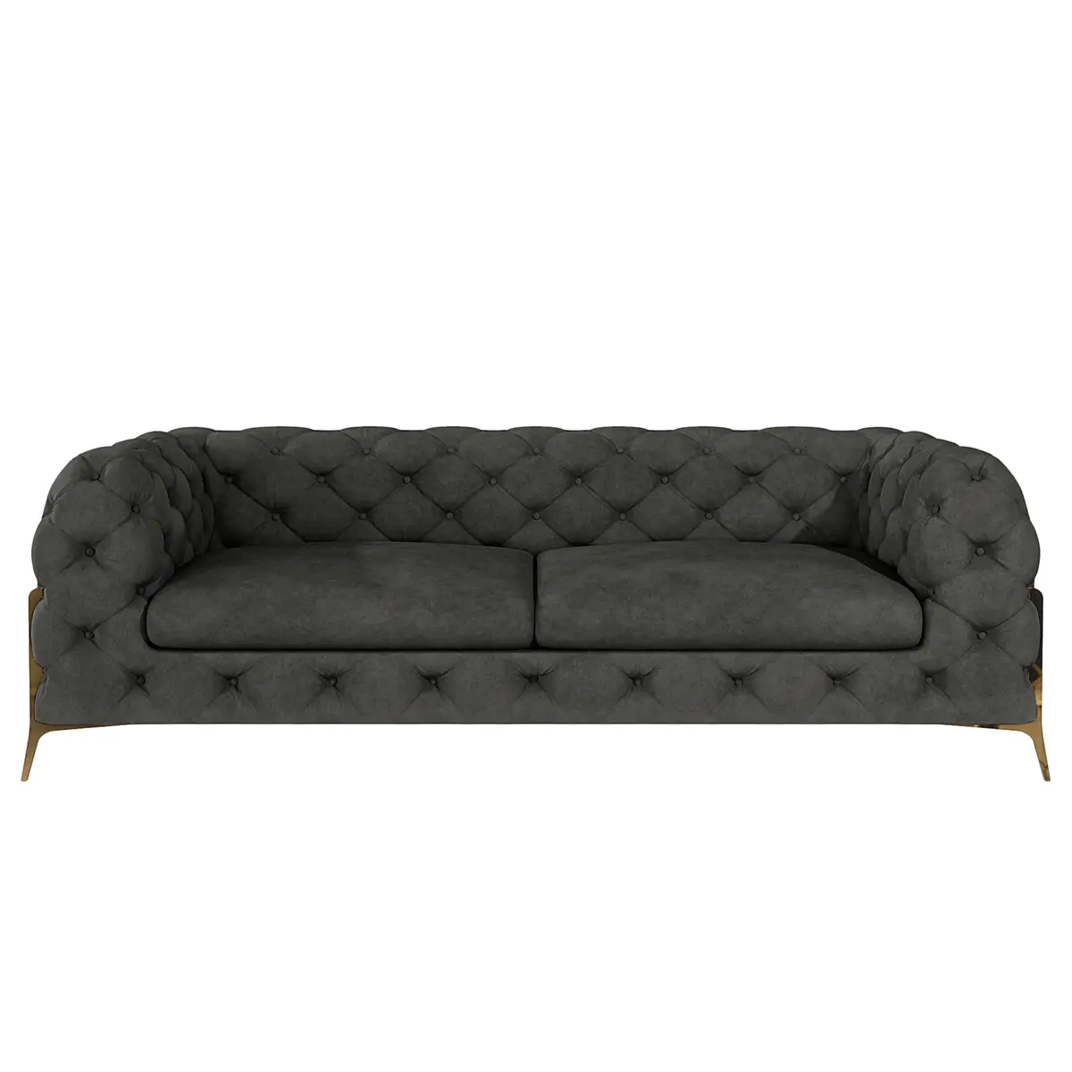 Sofa II 2,5-Sitzer Grau Samt Ravi | Grau
