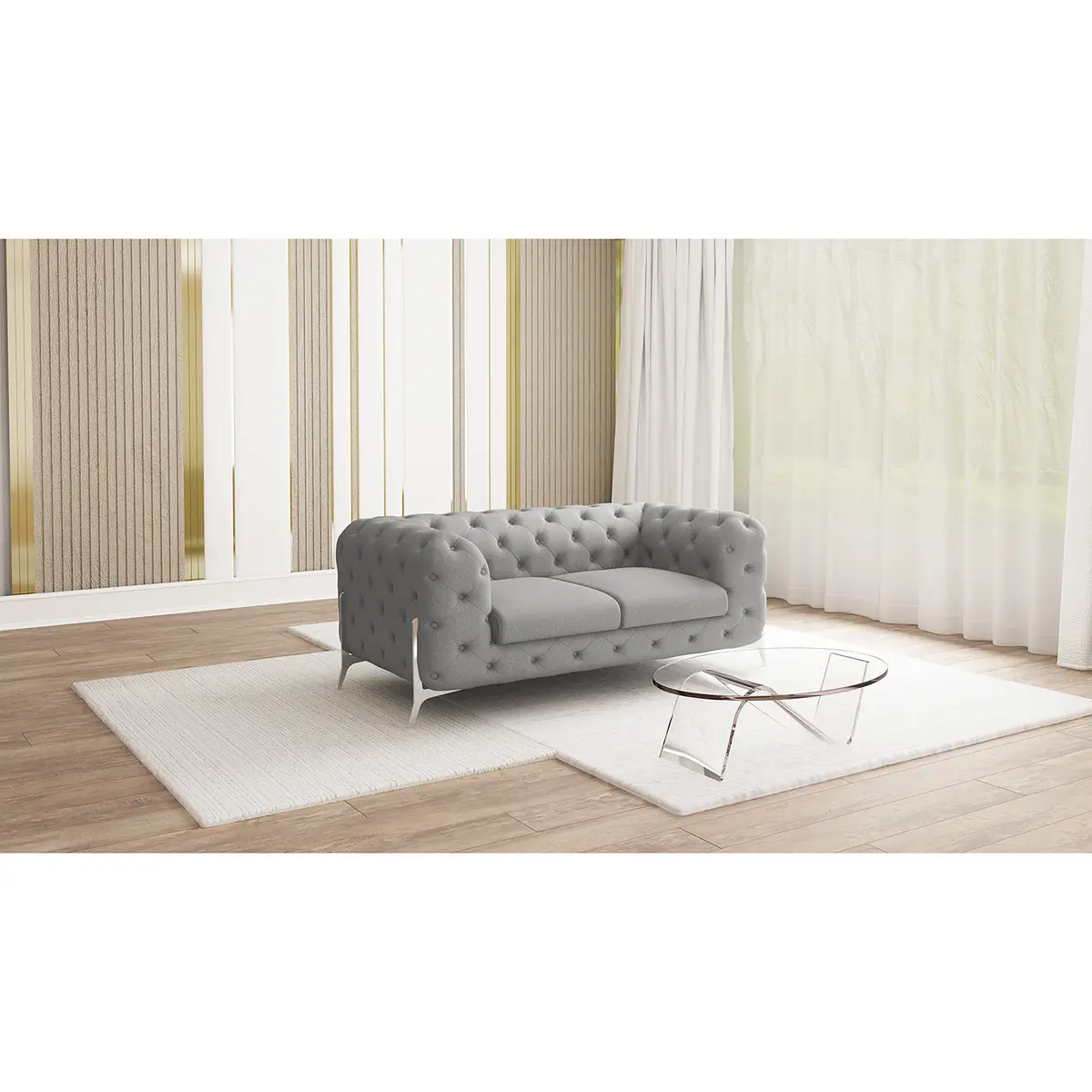Sofa II 2-Sitzer Grau Microfaser Enza | Grau