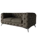 Sofa I 2-Sitzer Grau Microfaser Priya | Grau