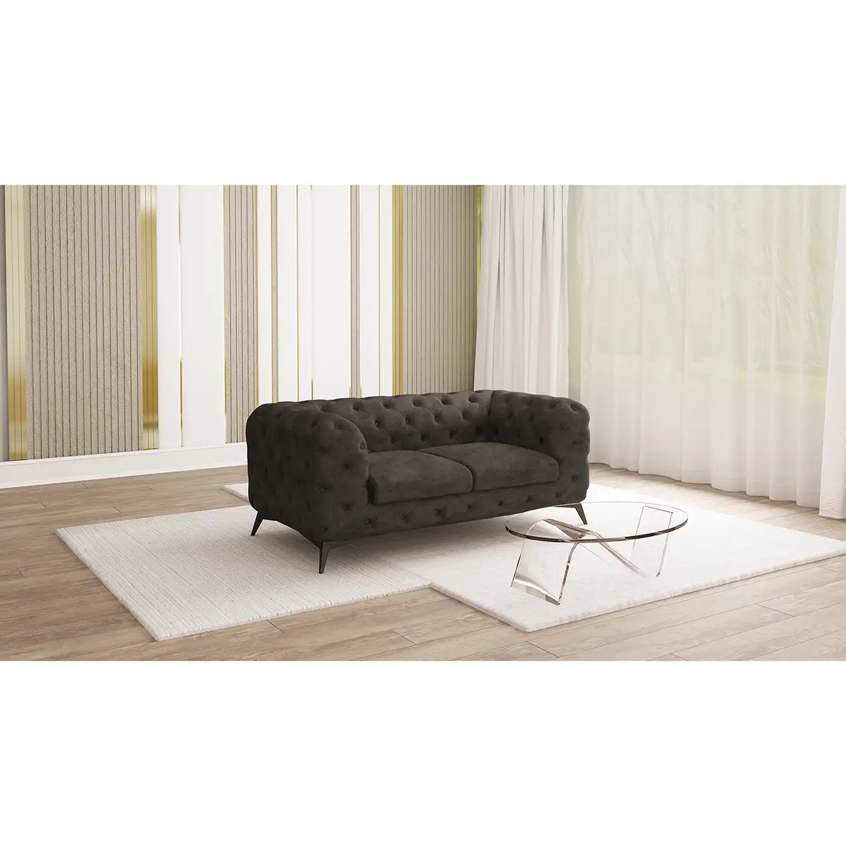 Sofa I 2-Sitzer Grau Microfaser Priya | Grau