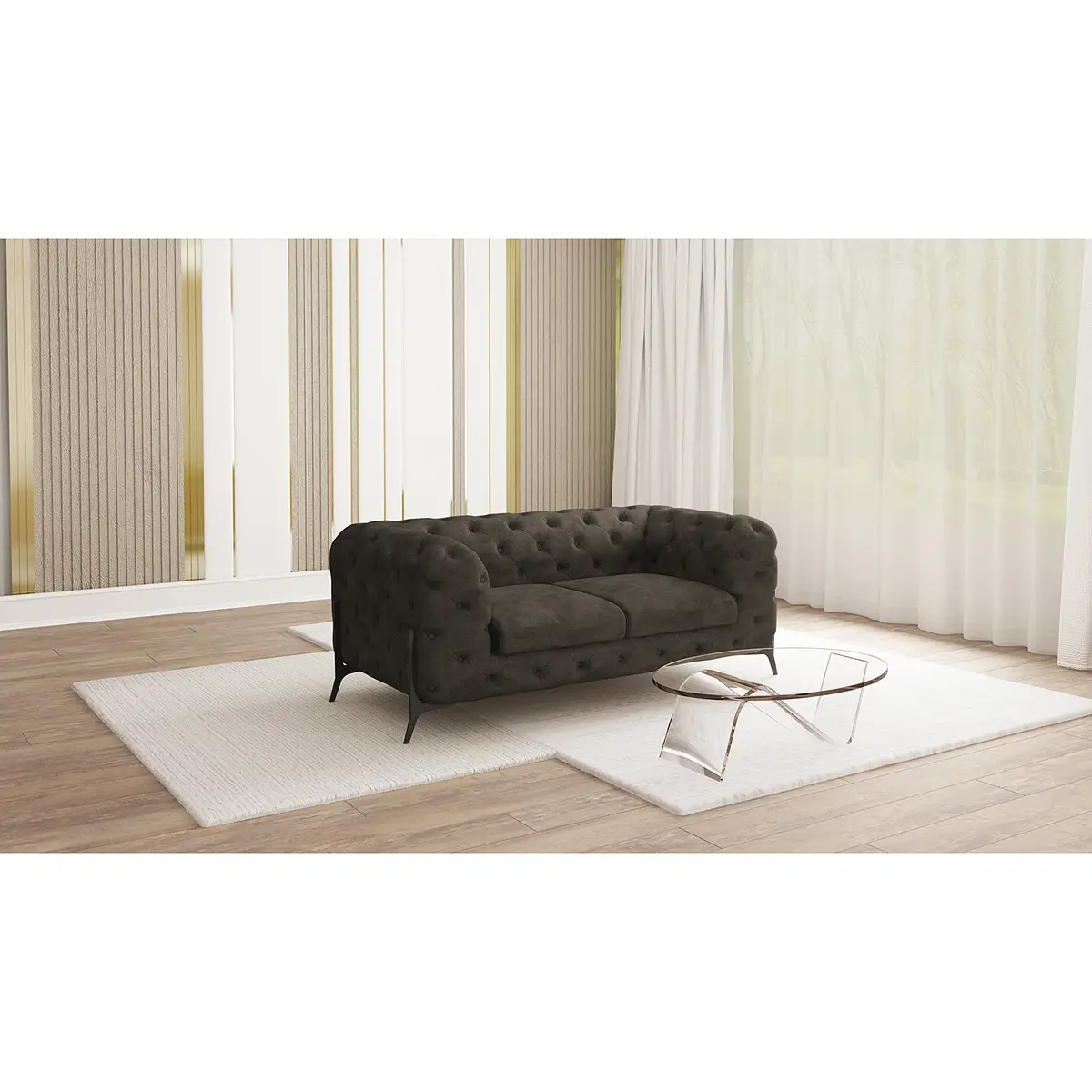 Sofa II 2-Sitzer Grau Microfaser Priya | Grau
