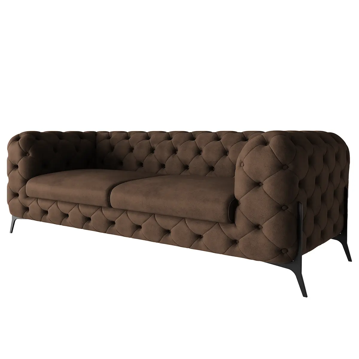 Sofa II 2,5-Sitzer Braun Microfaser Priya | Braun