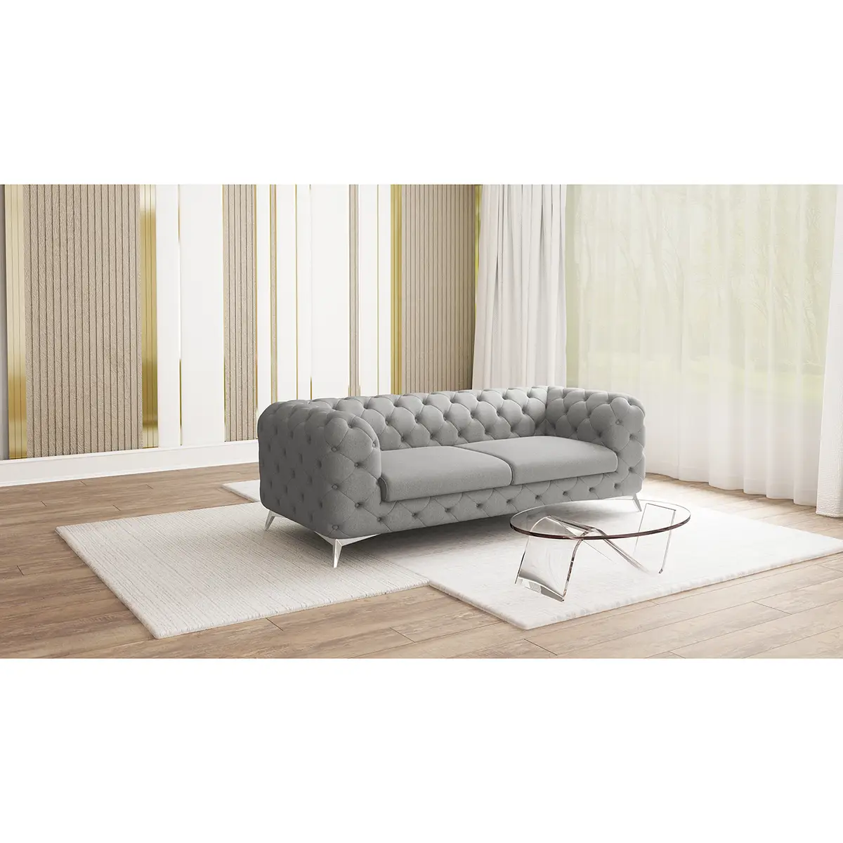 Sofa I 2,5-Sitzer Grau Microfaser Enza | Grau