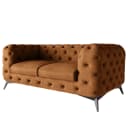 Sofa I 2-Sitzer Braun Microfaser Priya | Braun