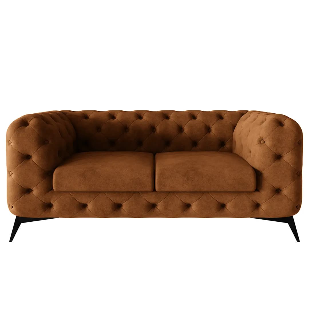 Sofa I 2-Sitzer Braun Microfaser Priya | Braun