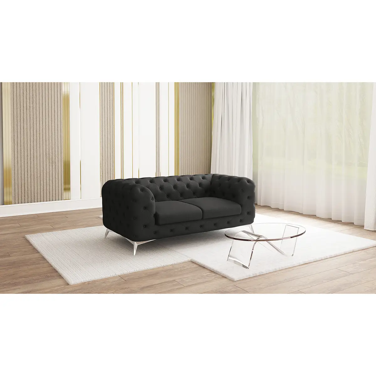 Sofa I 2-Sitzer Grau Microfaser Enza | Grau