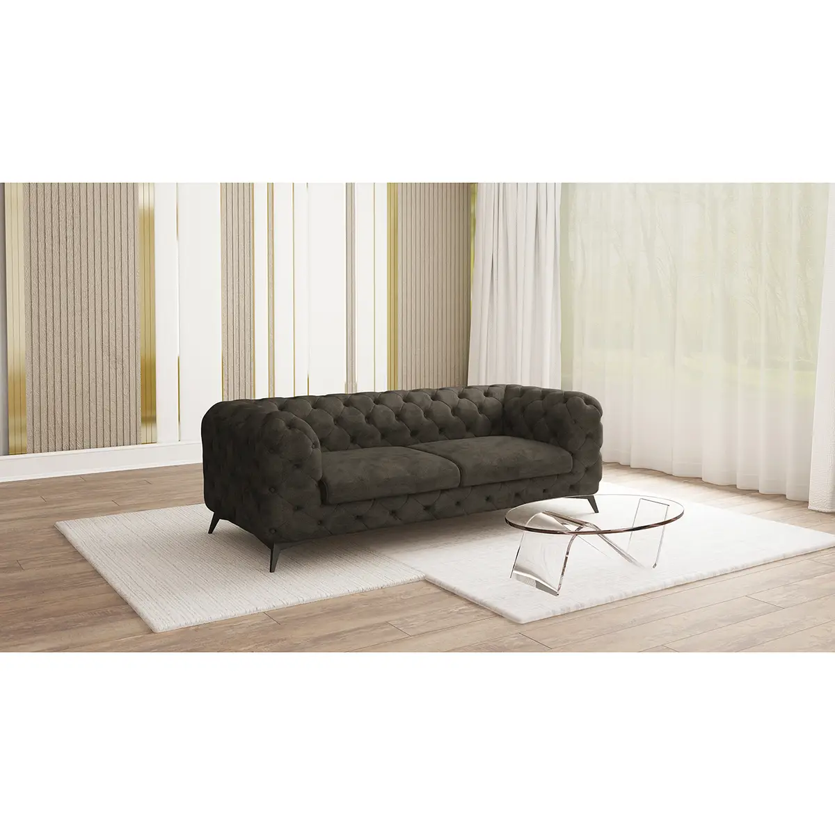 Sofa I 2,5-Sitzer Grau Microfaser Priya | Grau