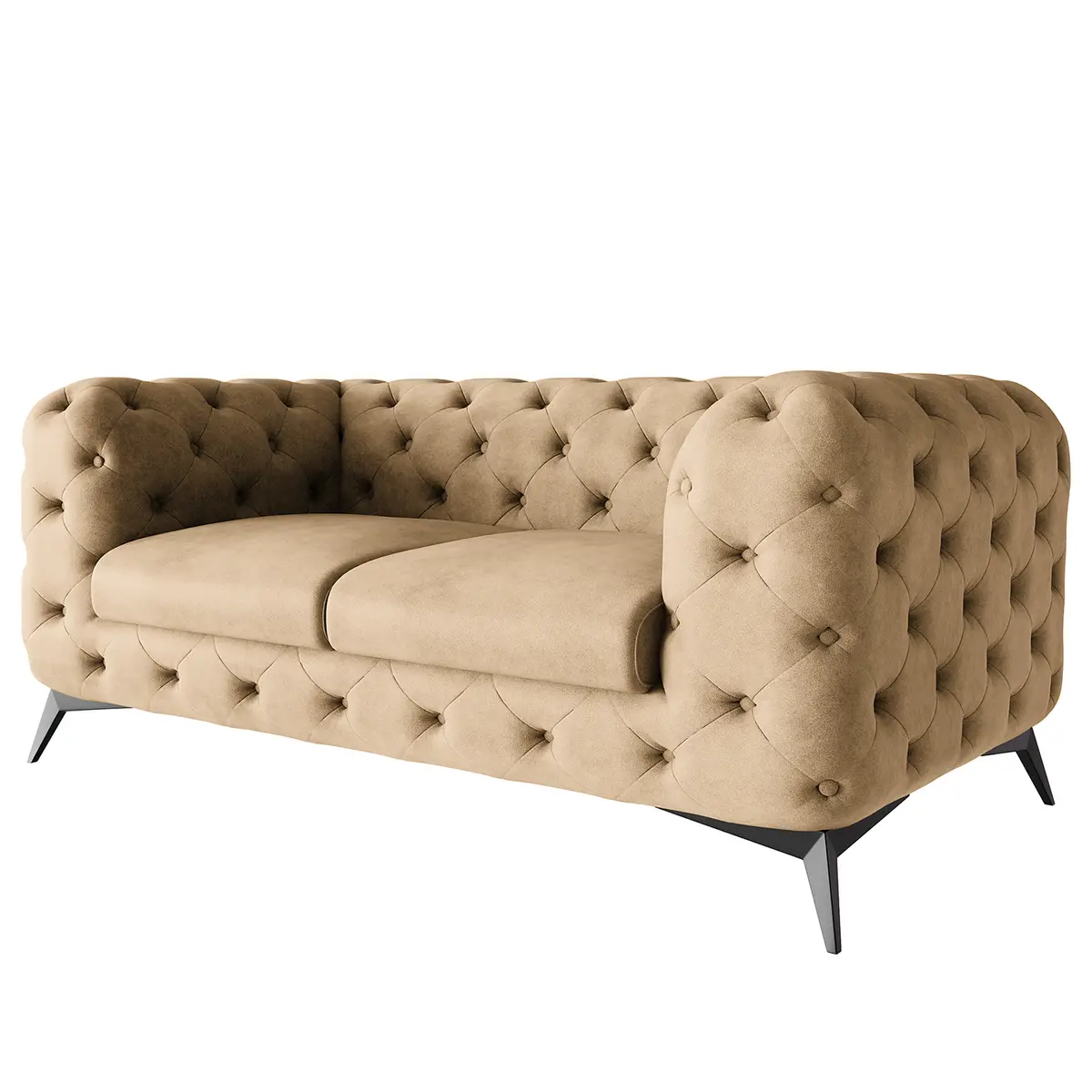 Sofa I 2-Sitzer Beige Microfaser Priya | Beige