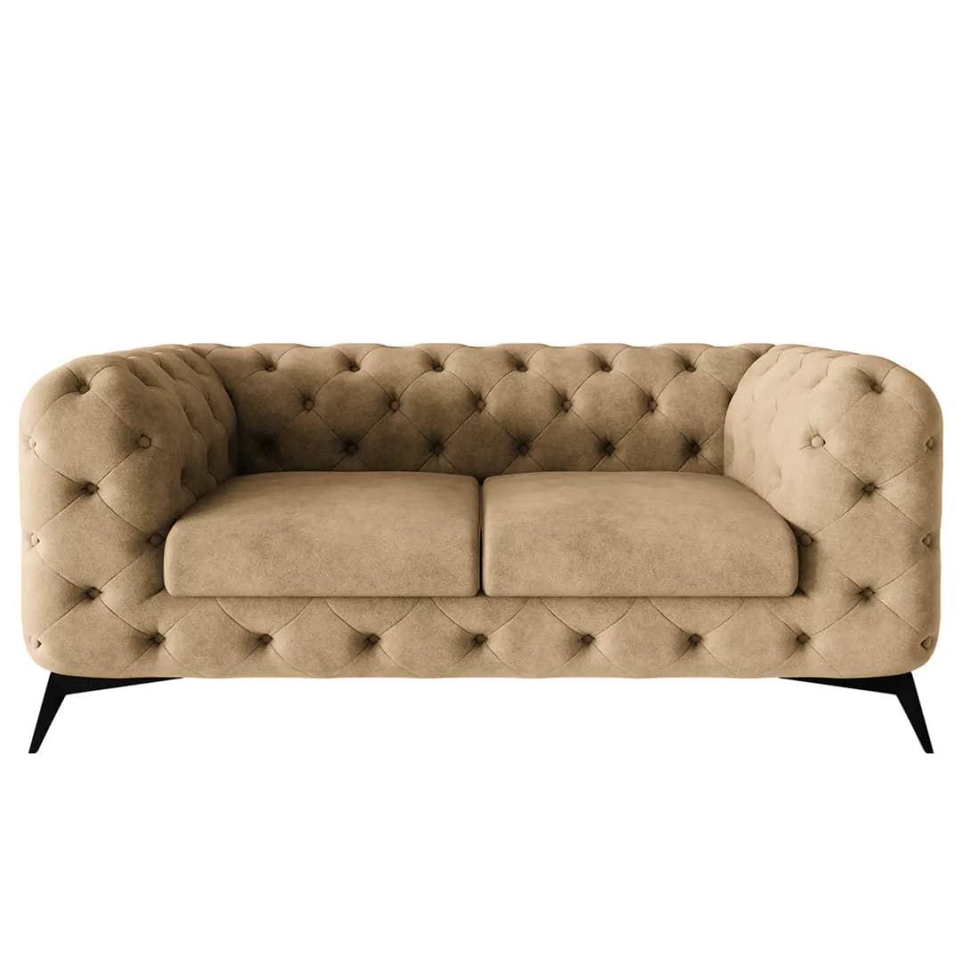 Sofa I 2-Sitzer Beige Microfaser Priya | Beige