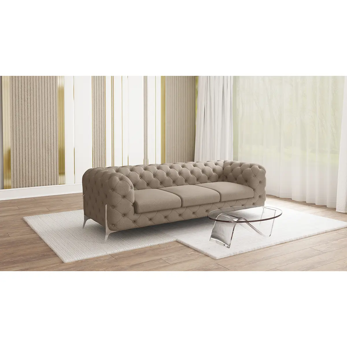 Sofa II 3-Sitzer Braun Microfaser Enza | Braun