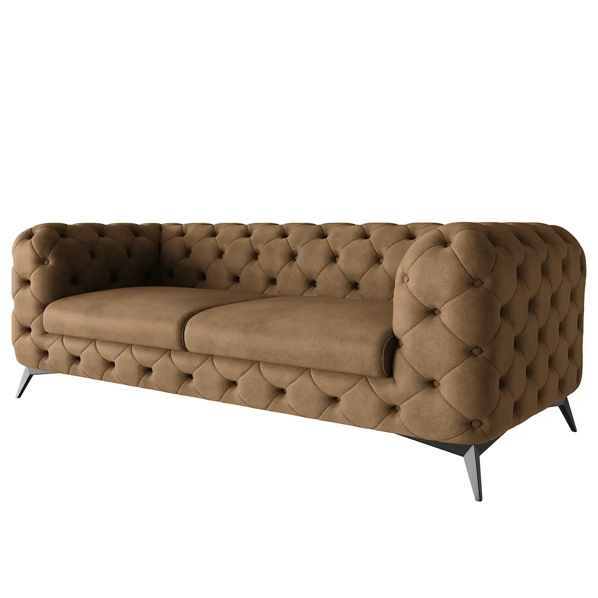 Sofa I 2,5-Sitzer Braun Microfaser Priya | Braun
