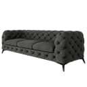 Sofa I 3-Sitzer Grau Samt Ravi | Grau