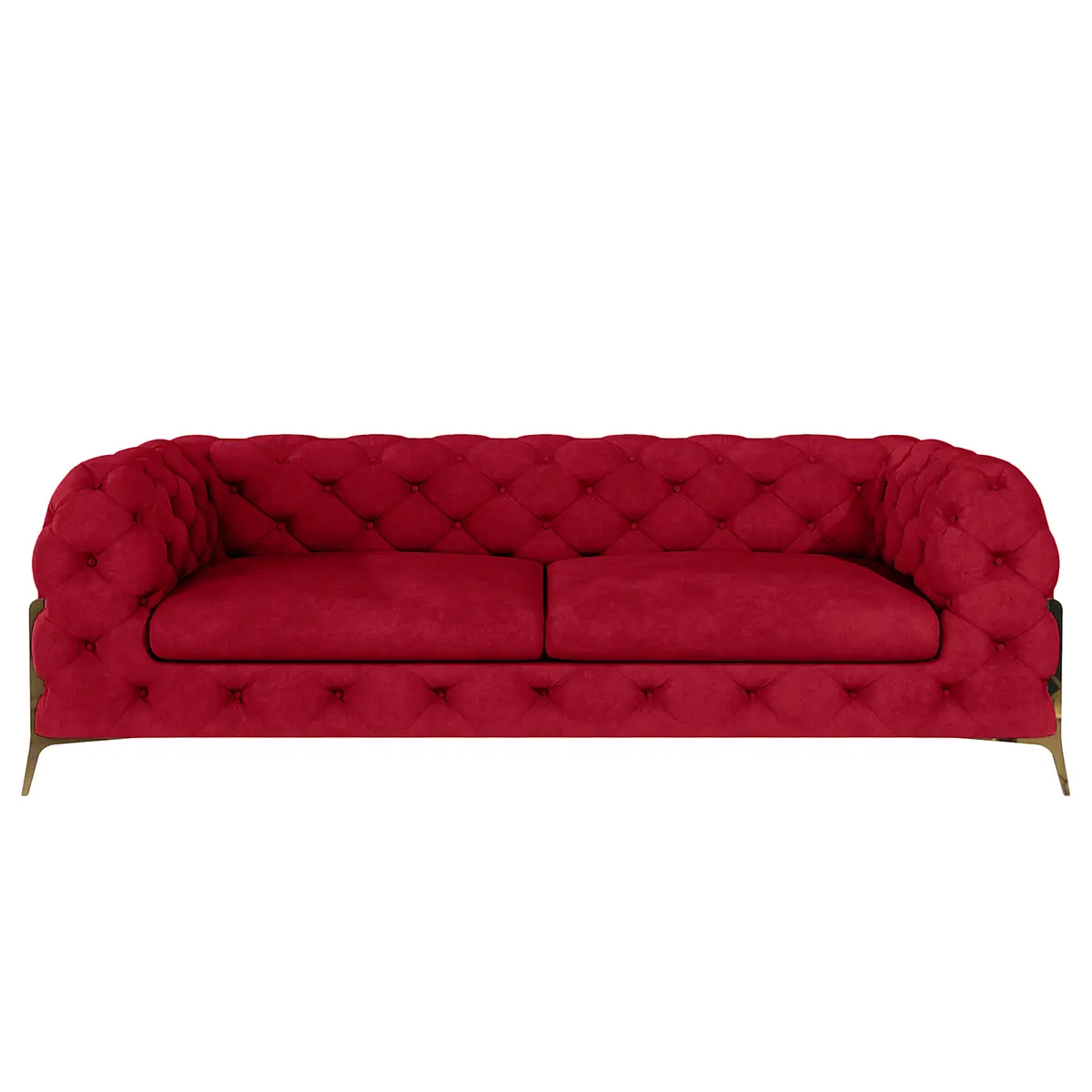 Sofa II 2,5-Sitzer Rot Samt Ravi | Rot