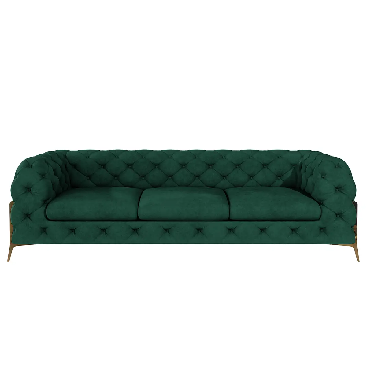 Sofa II 3-Sitzer Grün Samt Ravi | Grün