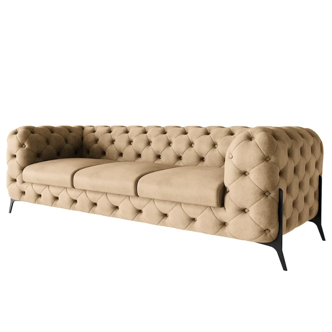 Sofa II 3-Sitzer Beige Microfaser Priya | Beige