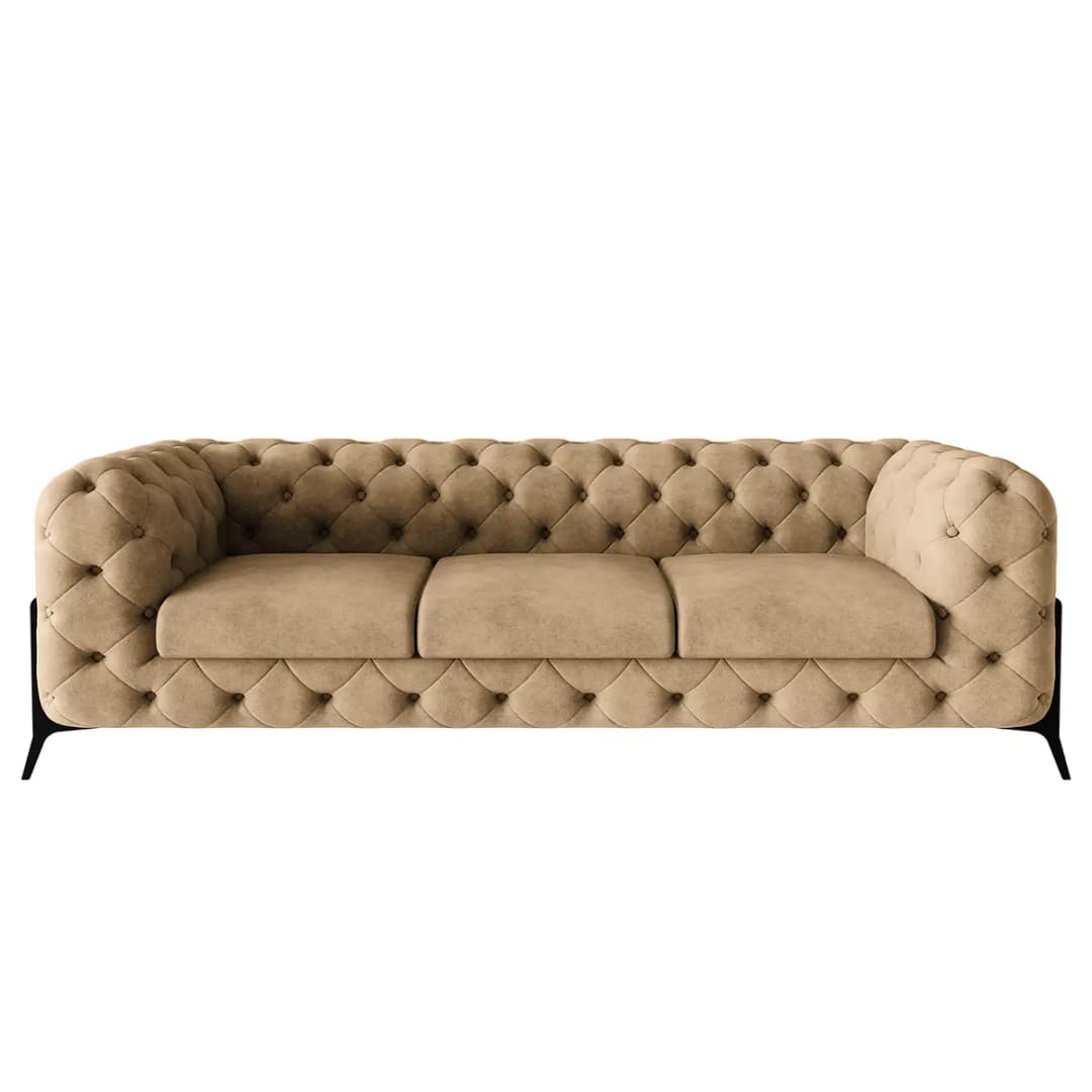 Sofa II 3-Sitzer Beige Microfaser Priya | Beige