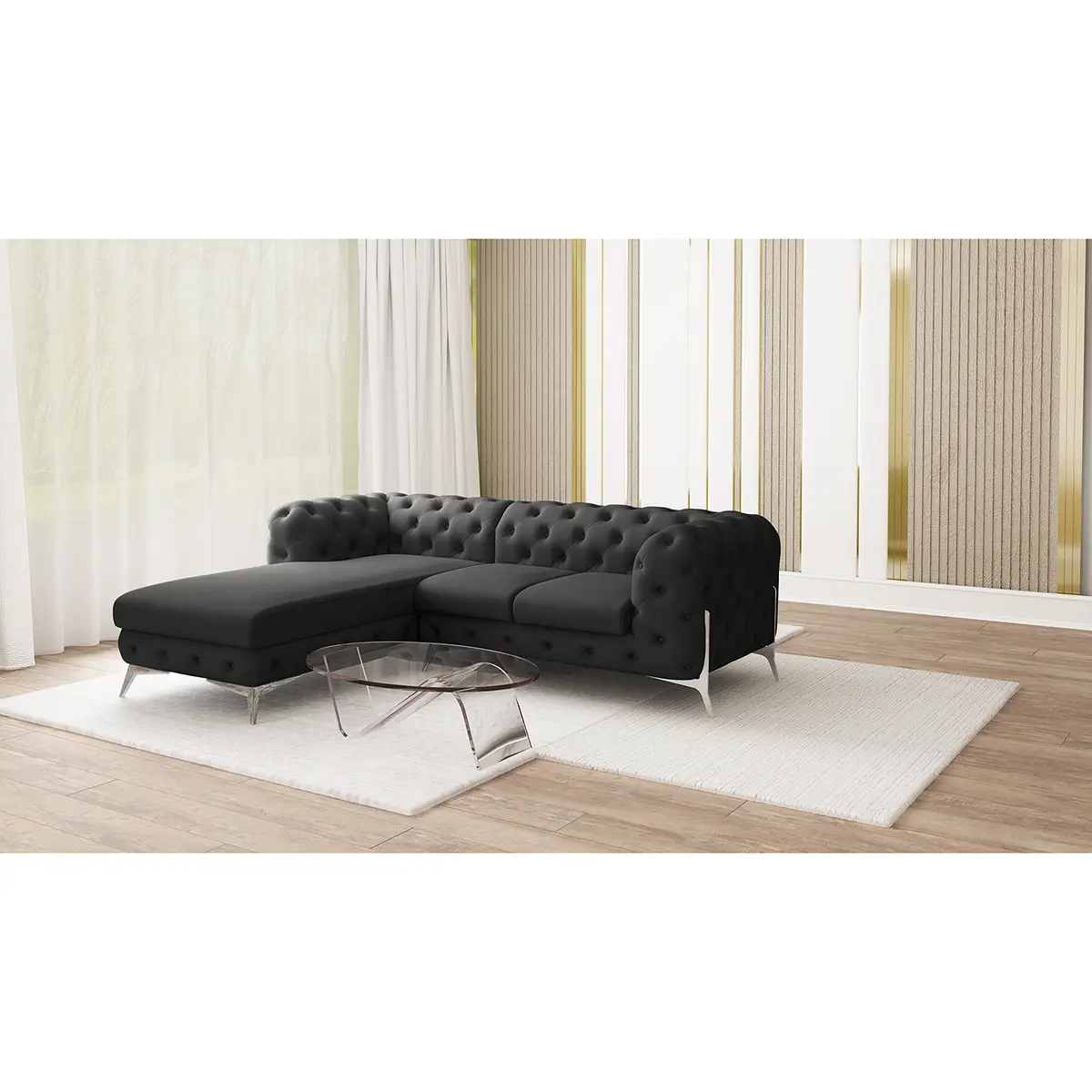 Ecksofa II Grau Microfaser Enza | Grau