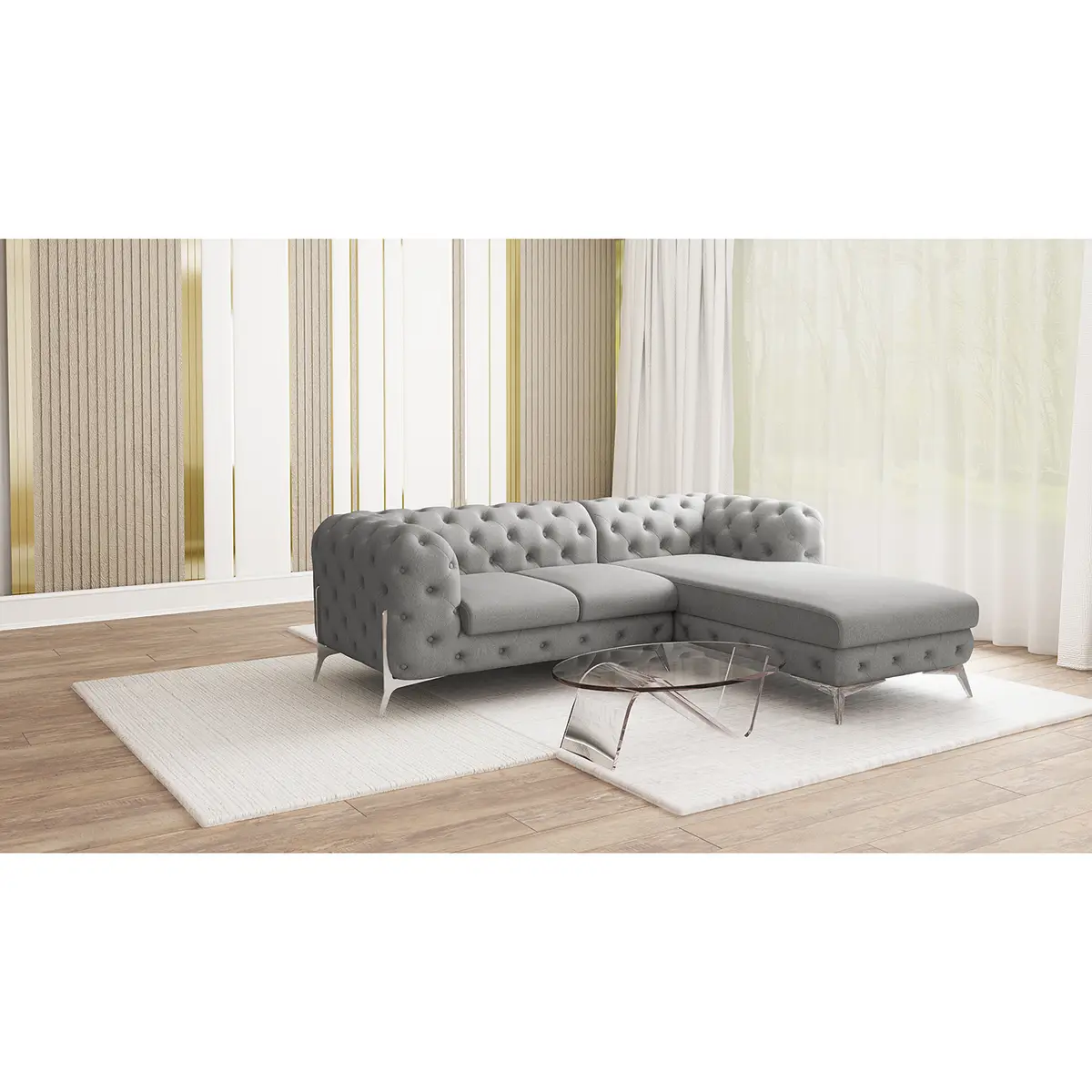 Ecksofa Enza | Grau