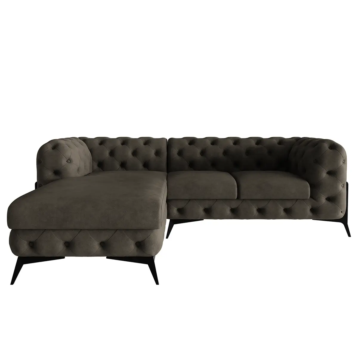 Ecksofa II Grau Microfaser Priya | Grau