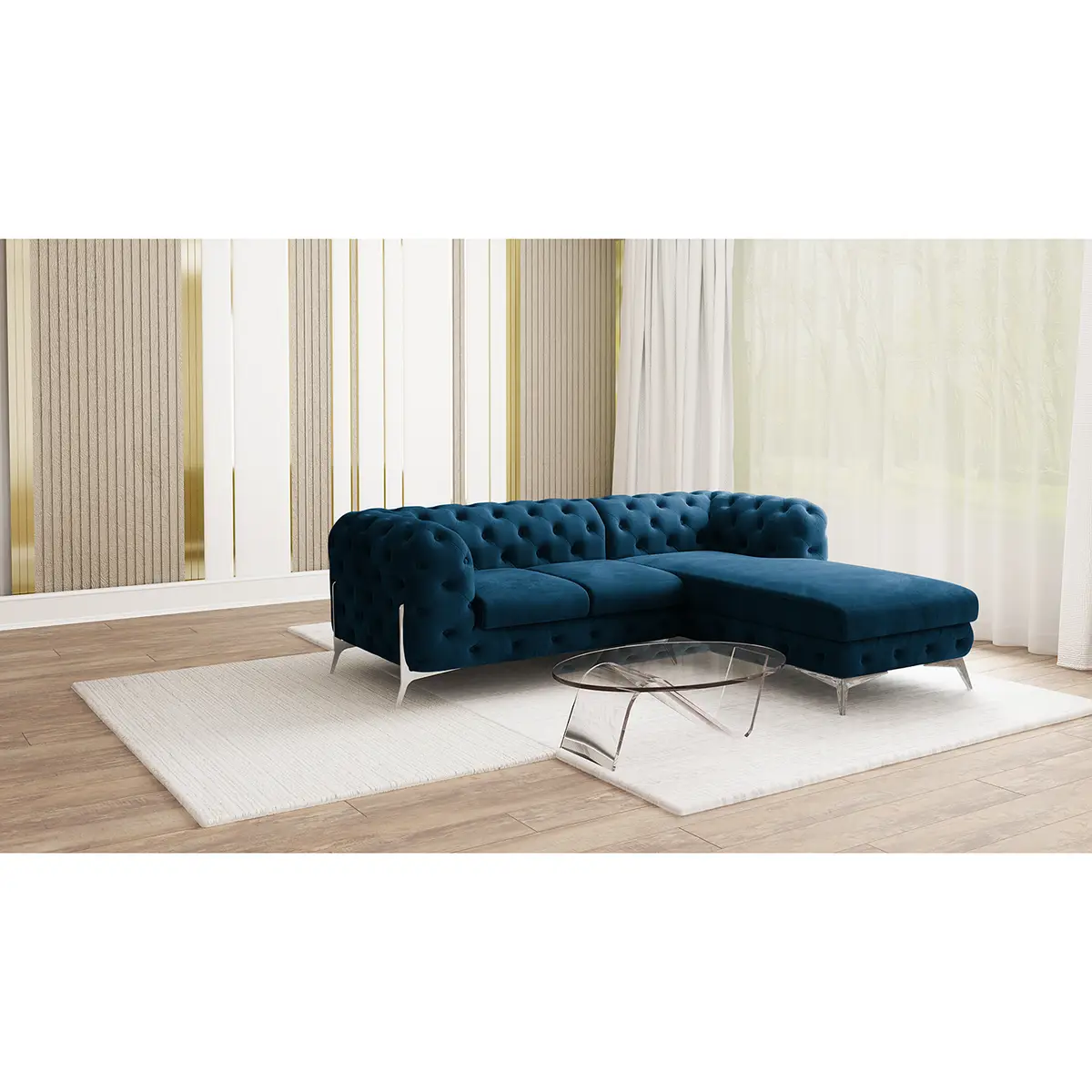Ecksofa Ravi | Blau