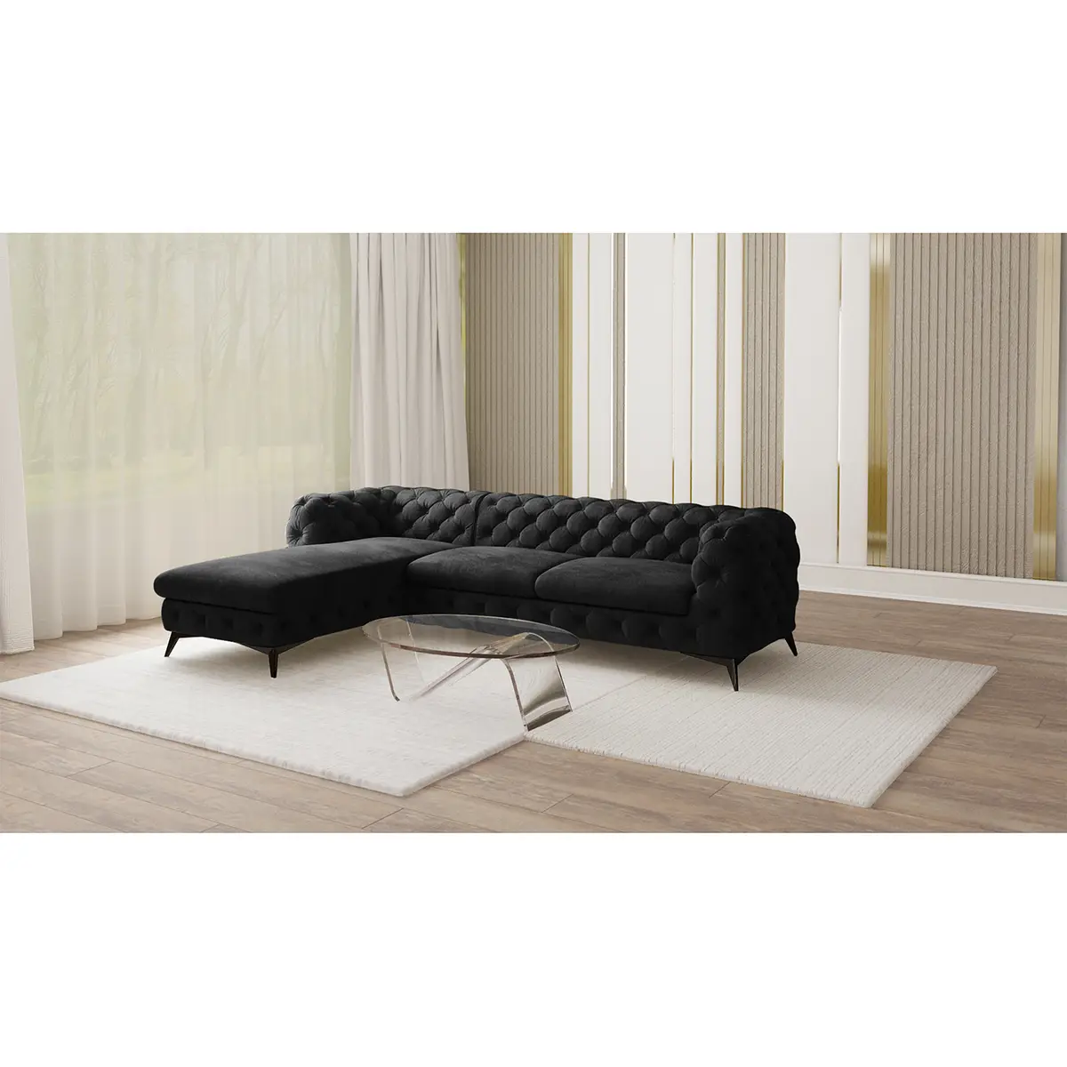 Ecksofa Ravi | Schwarz