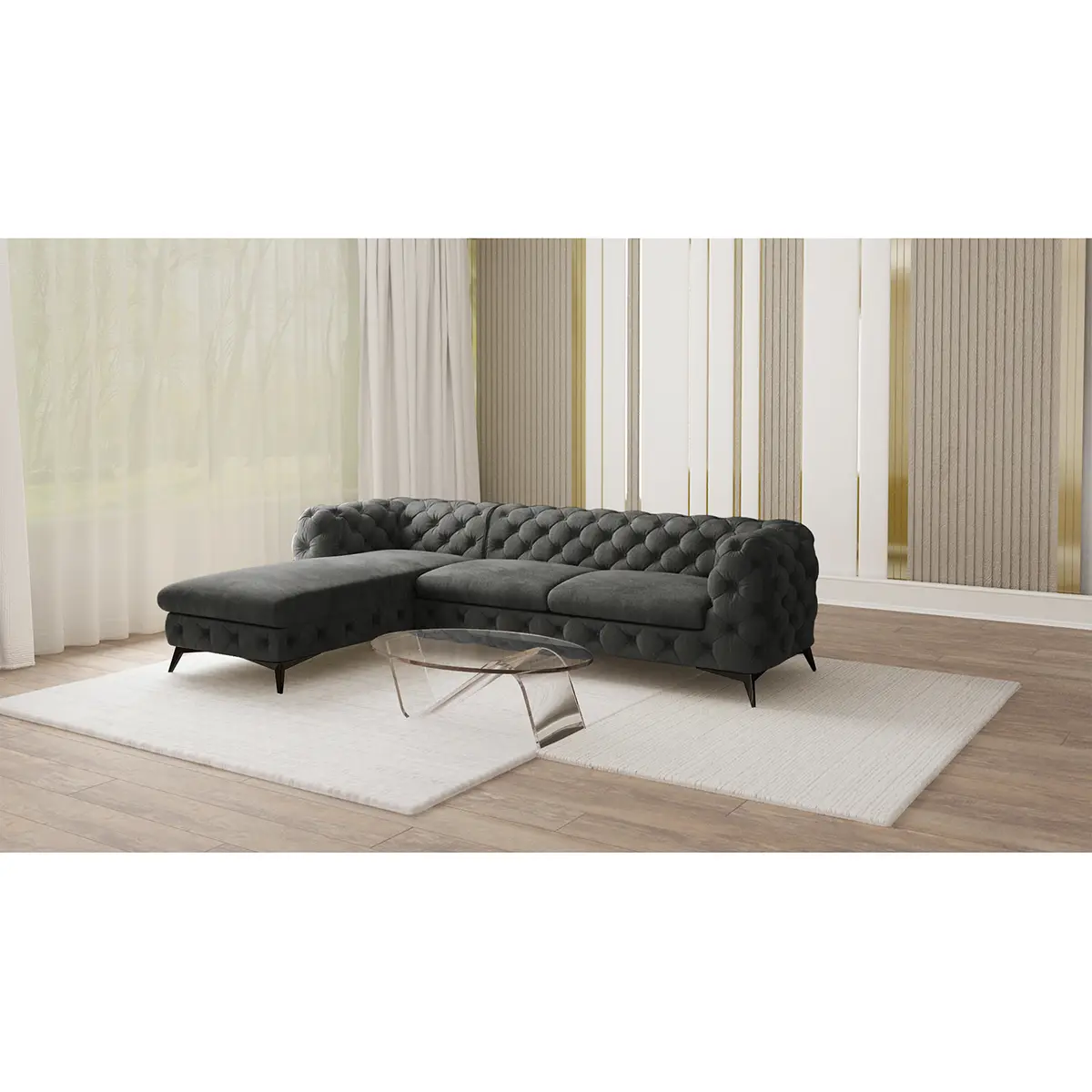 Ecksofa Ravi | Grau