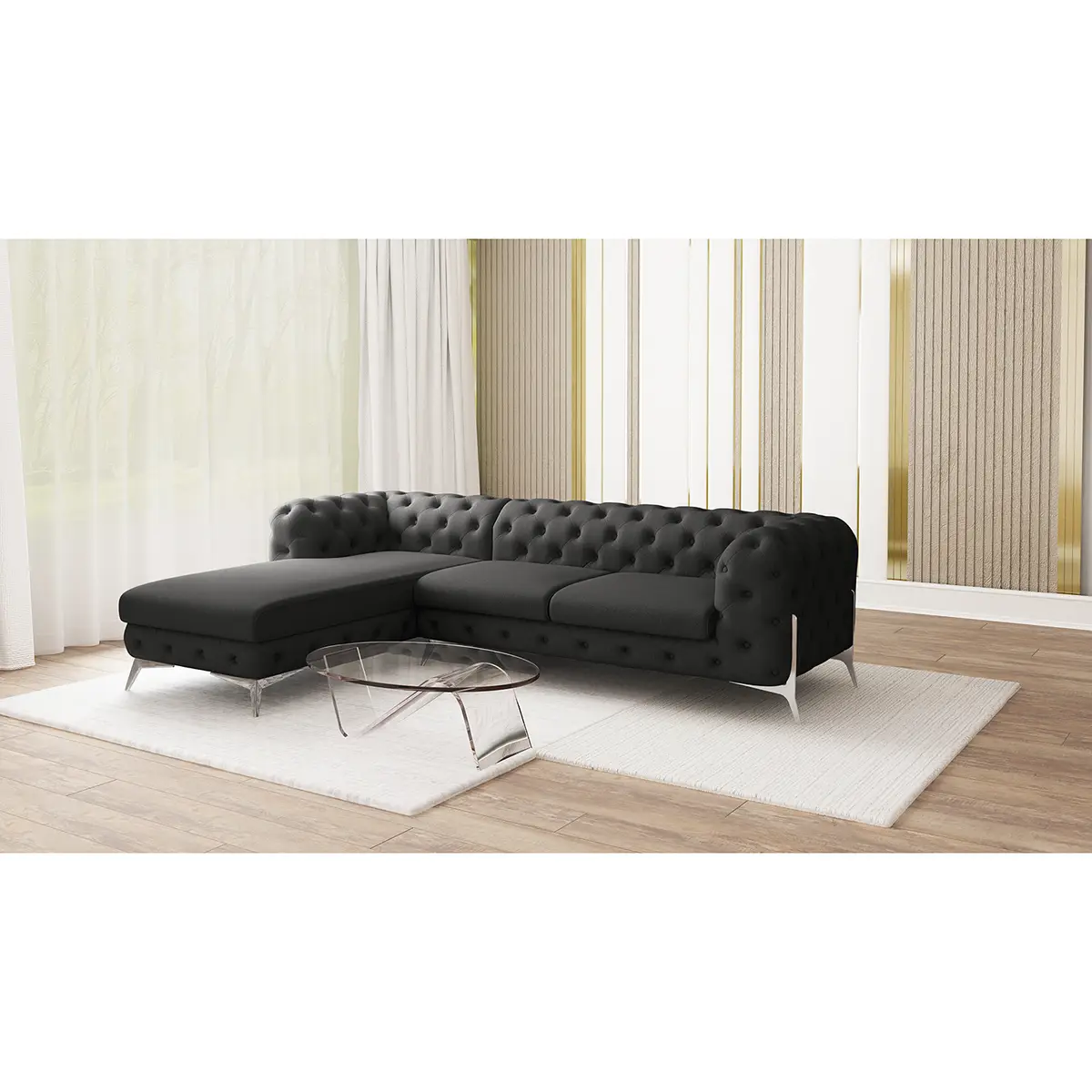 Ecksofa II Grau Microfaser Enza | Grau