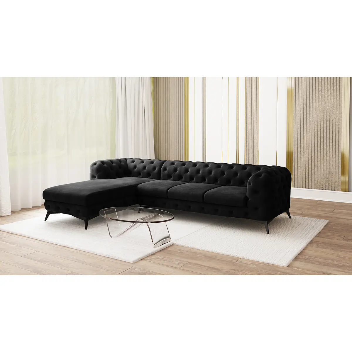 Ecksofa Ravi | Schwarz