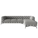 Ecksofa II Grau Microfaser Enza | Grau
