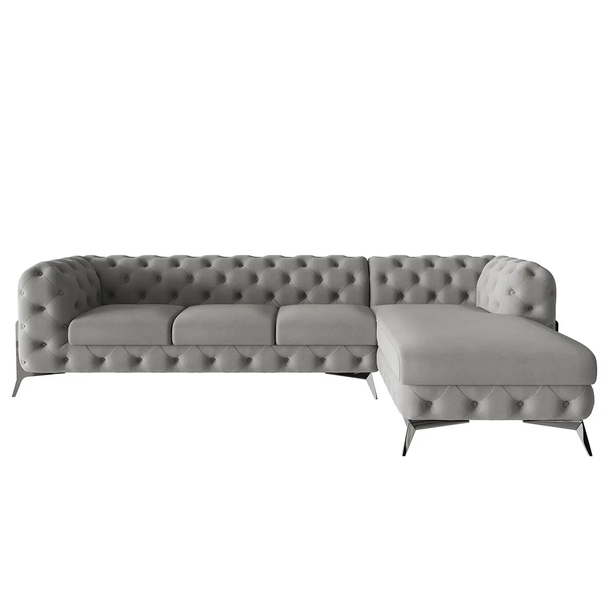Ecksofa II Grau Microfaser Enza | Grau