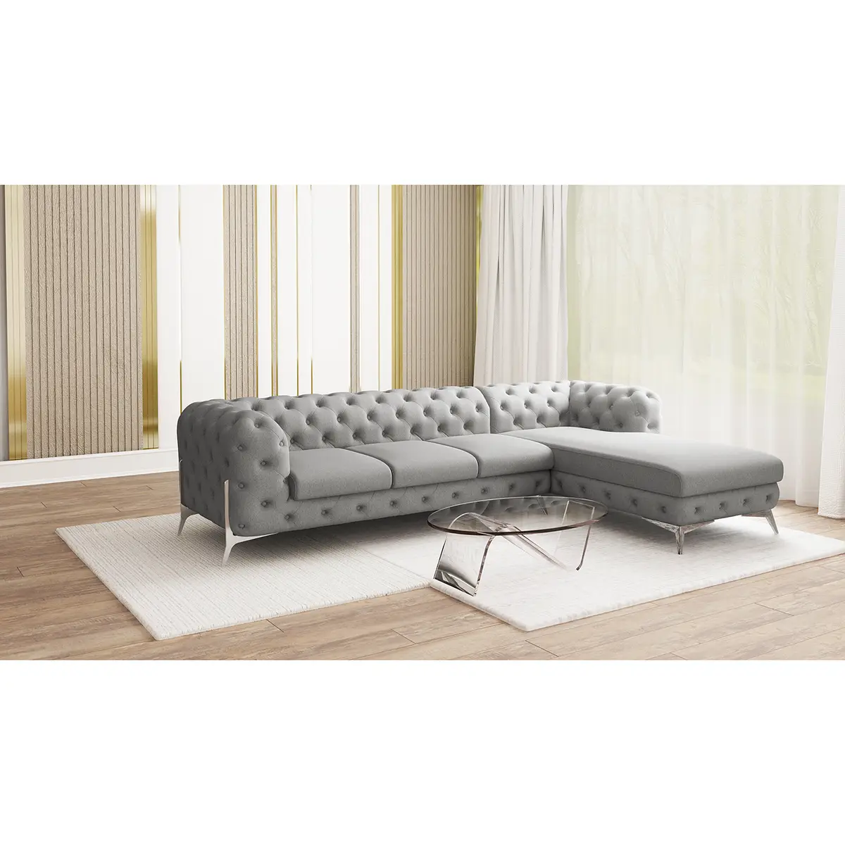 Ecksofa II Grau Microfaser Enza | Grau