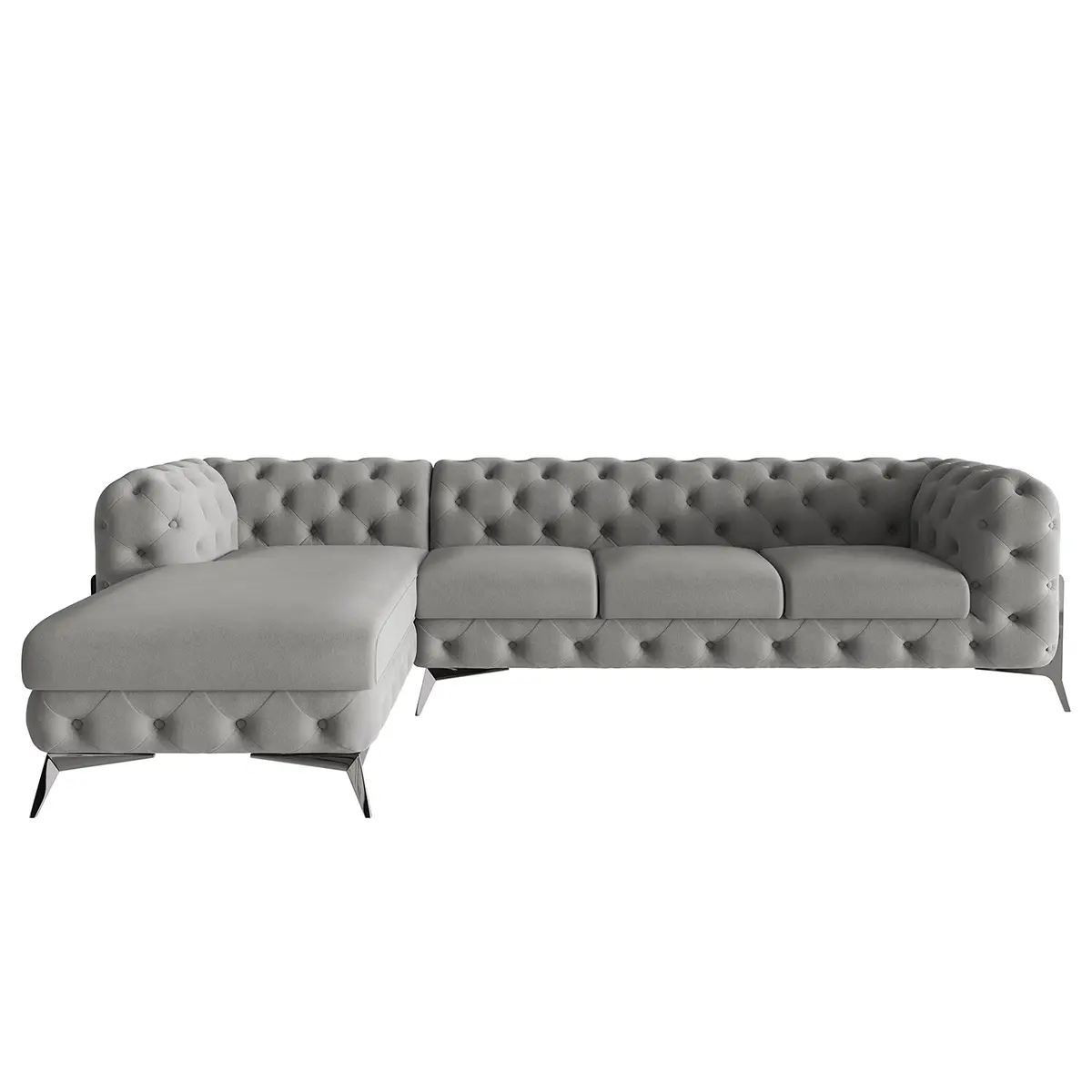 Ecksofa II Grau Microfaser Enza | Grau