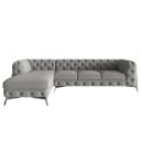 Ecksofa II Grau Microfaser Enza | Grau