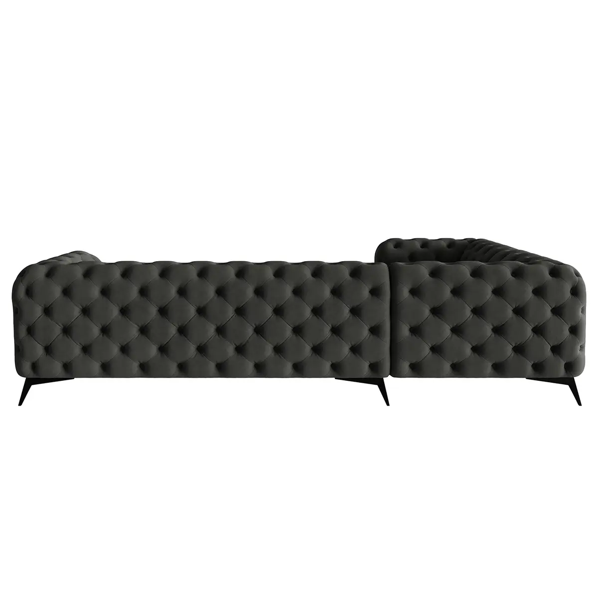 Ecksofa III Grau Samt Ravi | Grau