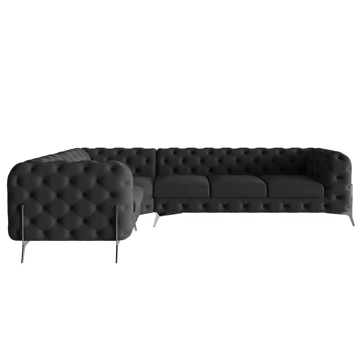 Ecksofa V Grau Microfaser Enza | Grau