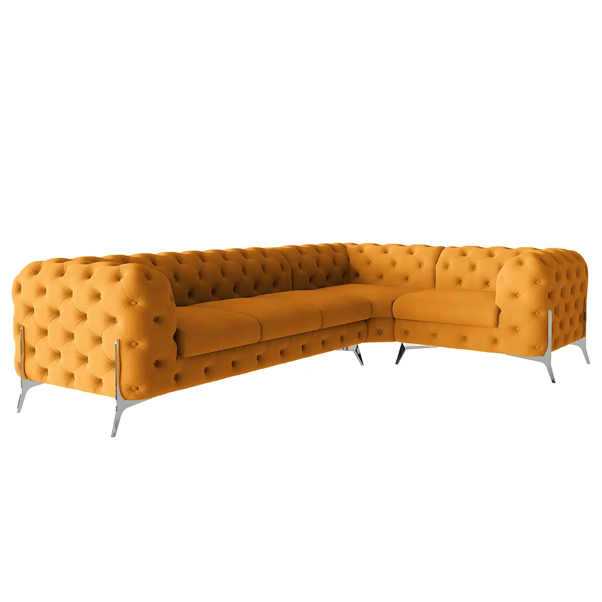 Ecksofa V Gelb Microfaser Enza | Gelb