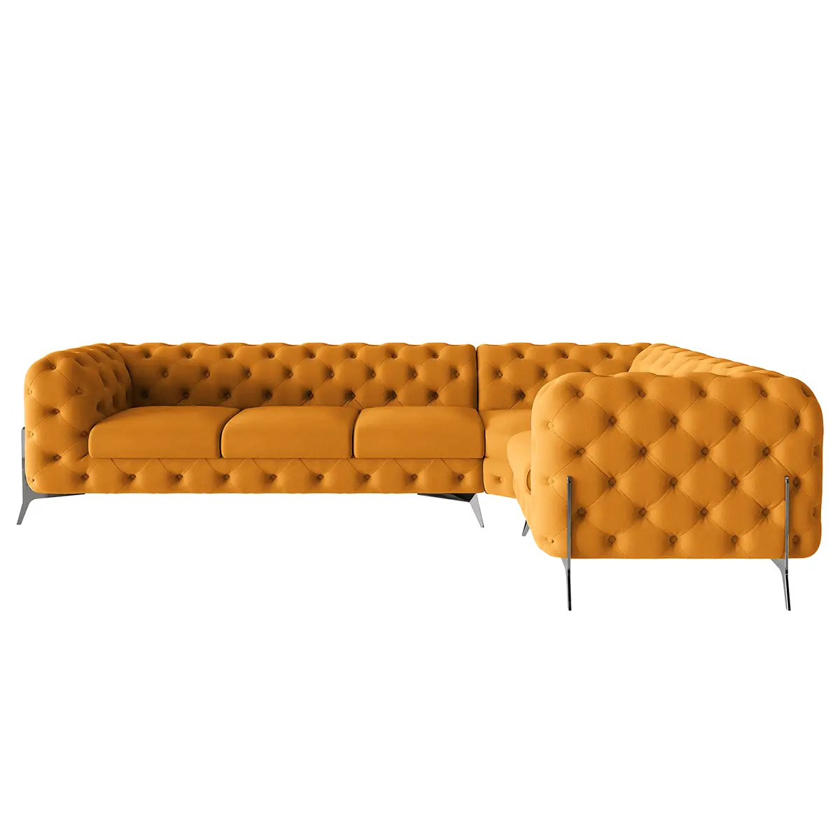 Ecksofa V Gelb Microfaser Enza | Gelb