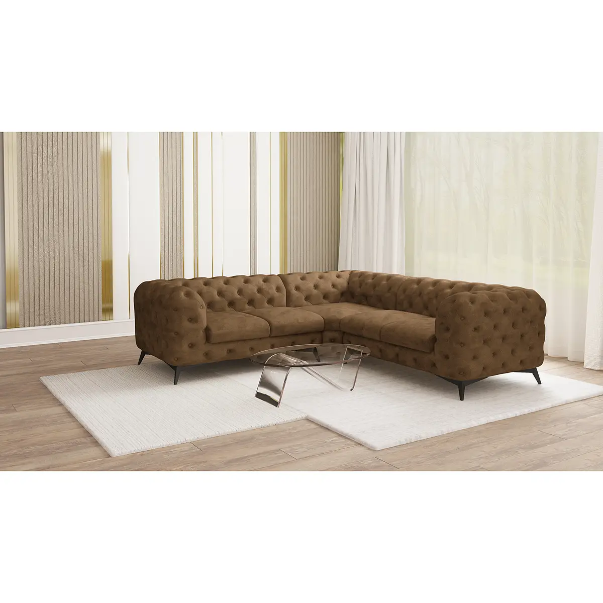 Ecksofa III | Braun