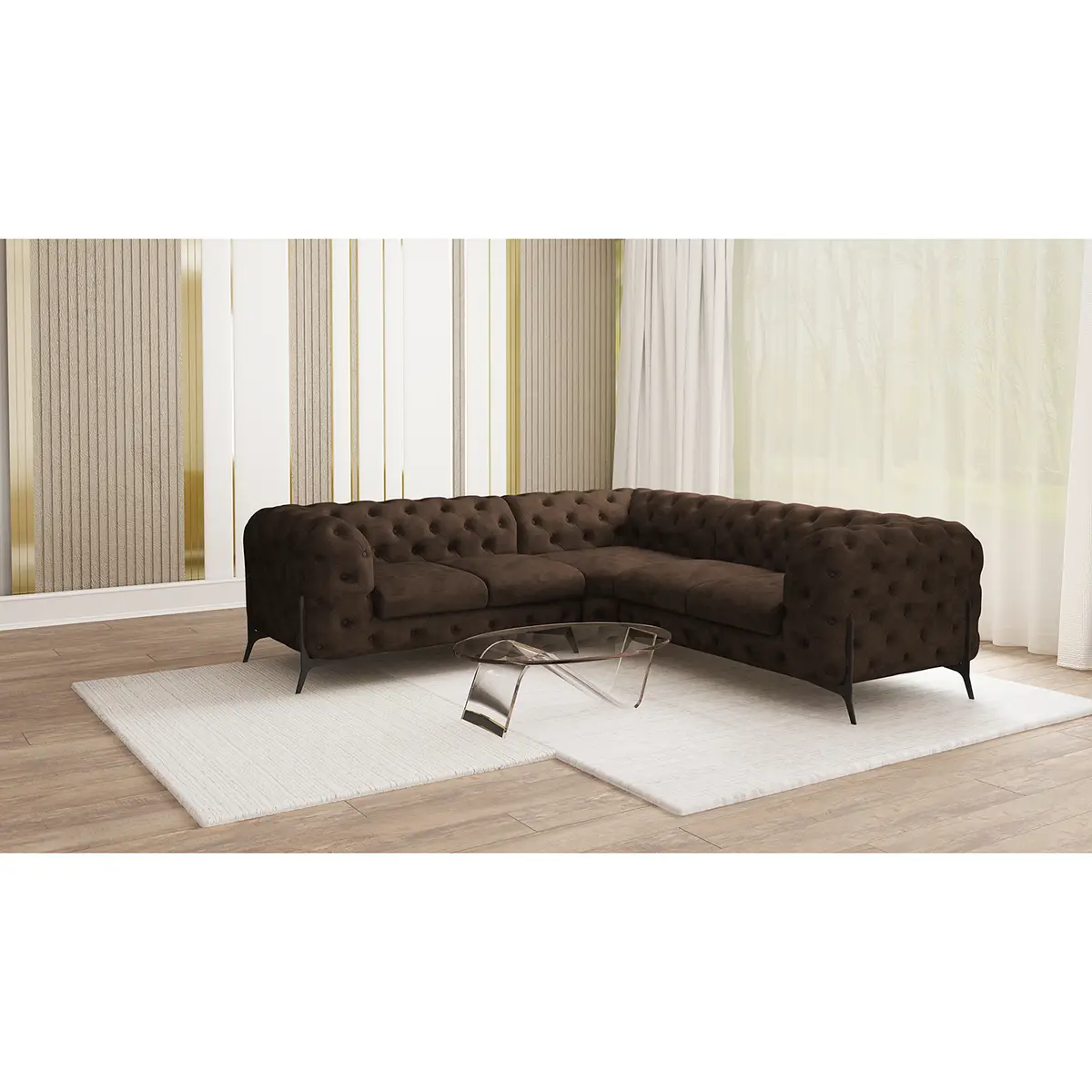 Ecksofa IV Priya | Braun